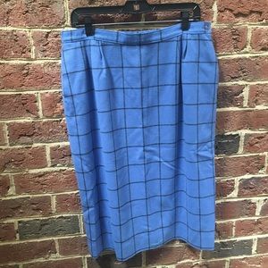 Vintage Pendleton Blue plaid Pencil Skirt